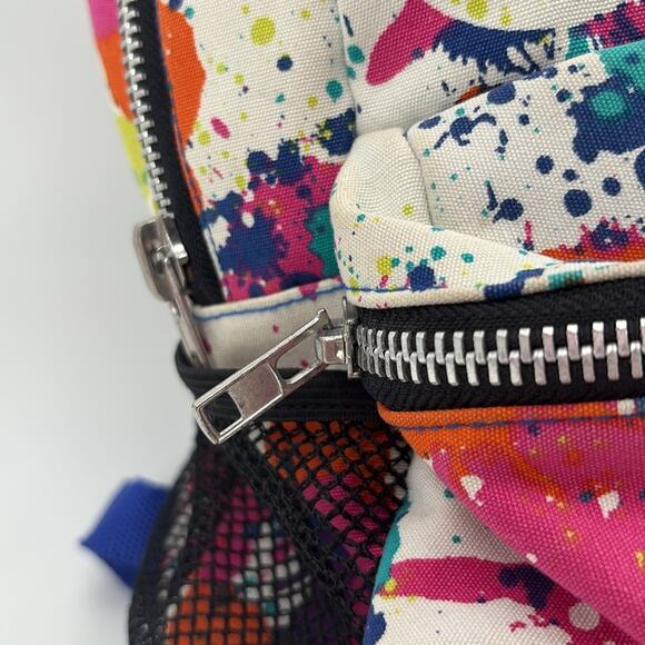 Peace Of Cake Splatter Print Peace Symbol Backpack Multicolor - Picture 4 of 14